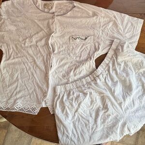 Victoria's Secret retro vintage y2k White  floral Loungewear simple cute